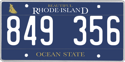 RI license plate 849356