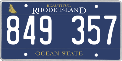 RI license plate 849357