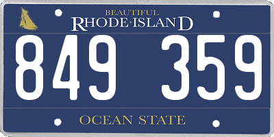 RI license plate 849359
