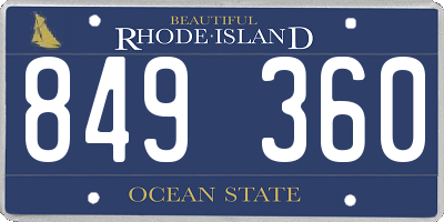 RI license plate 849360