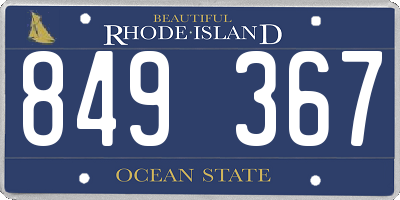 RI license plate 849367
