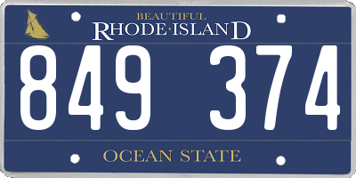 RI license plate 849374