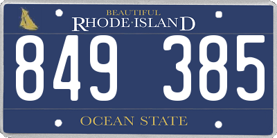 RI license plate 849385