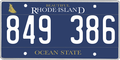 RI license plate 849386