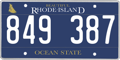 RI license plate 849387