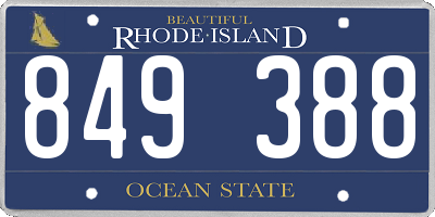 RI license plate 849388