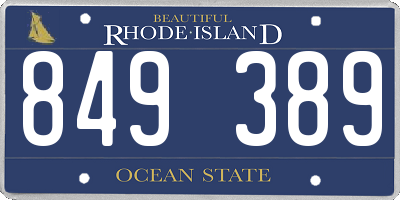 RI license plate 849389