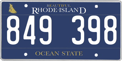 RI license plate 849398