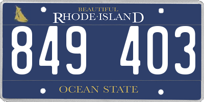 RI license plate 849403