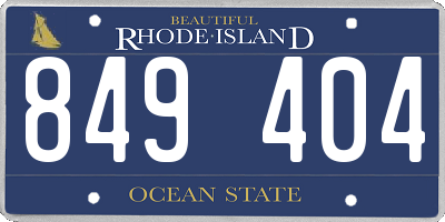 RI license plate 849404