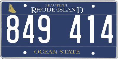 RI license plate 849414