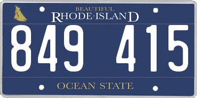RI license plate 849415