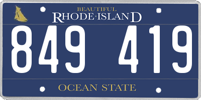 RI license plate 849419