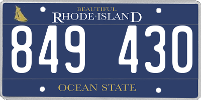 RI license plate 849430
