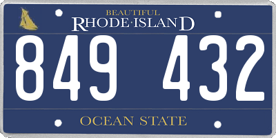 RI license plate 849432