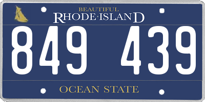 RI license plate 849439