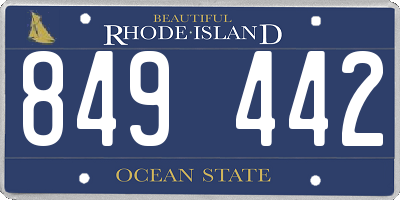 RI license plate 849442