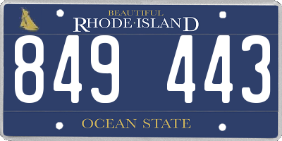 RI license plate 849443