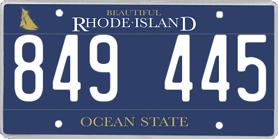 RI license plate 849445