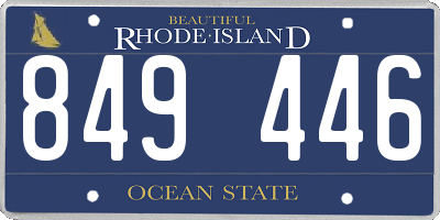 RI license plate 849446