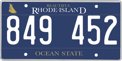RI license plate 849452