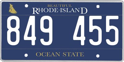 RI license plate 849455