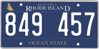 RI license plate 849457
