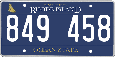 RI license plate 849458