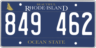 RI license plate 849462