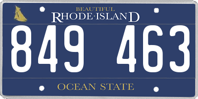 RI license plate 849463