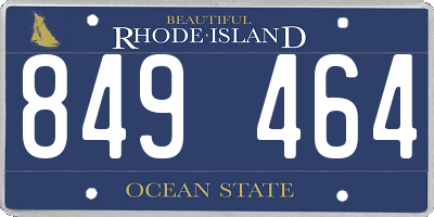 RI license plate 849464