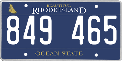 RI license plate 849465