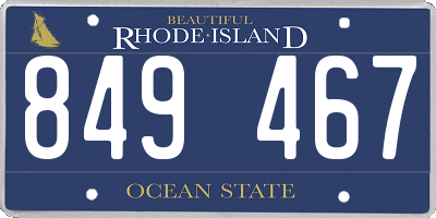 RI license plate 849467