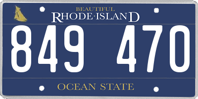 RI license plate 849470