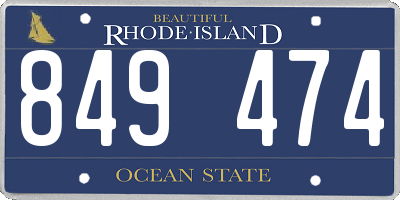 RI license plate 849474