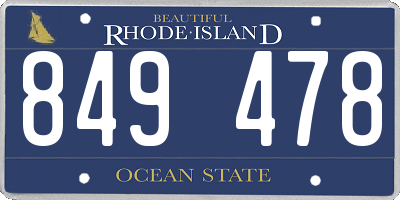 RI license plate 849478