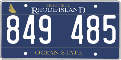 RI license plate 849485
