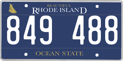 RI license plate 849488