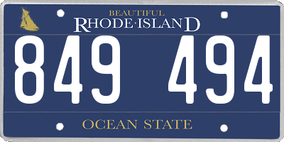 RI license plate 849494