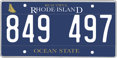 RI license plate 849497