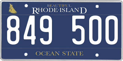 RI license plate 849500