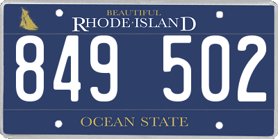 RI license plate 849502