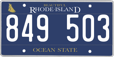RI license plate 849503