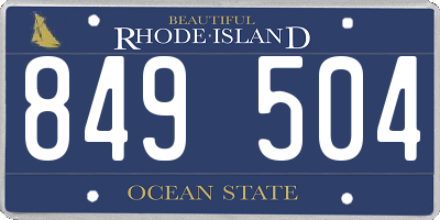 RI license plate 849504