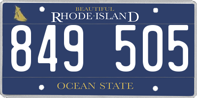 RI license plate 849505