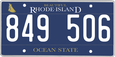 RI license plate 849506