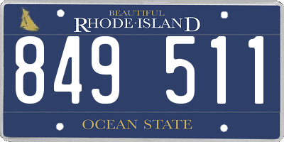 RI license plate 849511