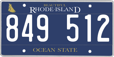 RI license plate 849512