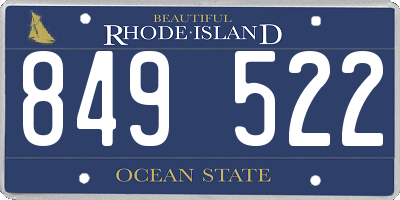 RI license plate 849522