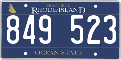 RI license plate 849523